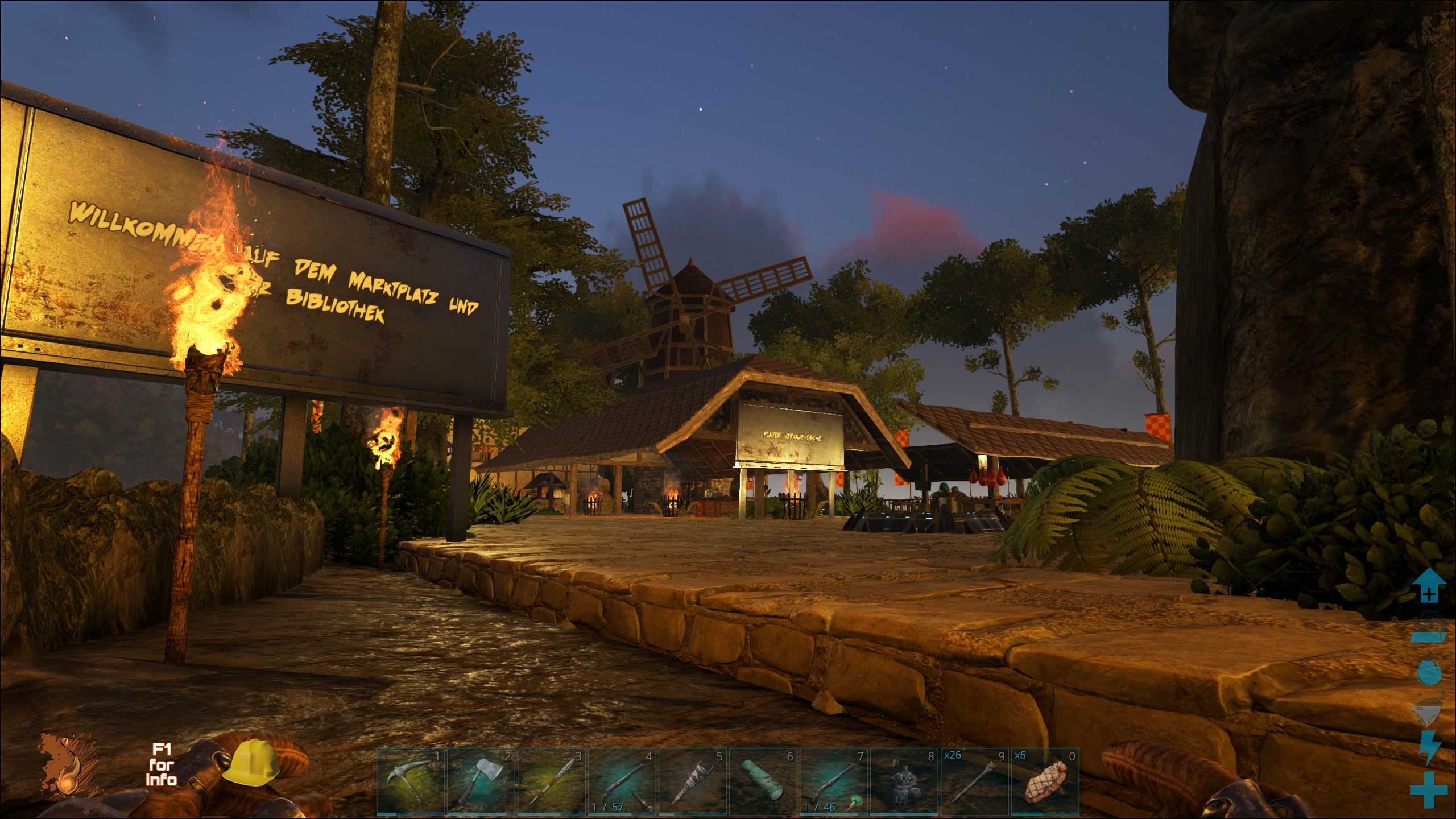 Marktplatz und Bibliothek mit Werkstatt auf unserem Ragnarok Server.