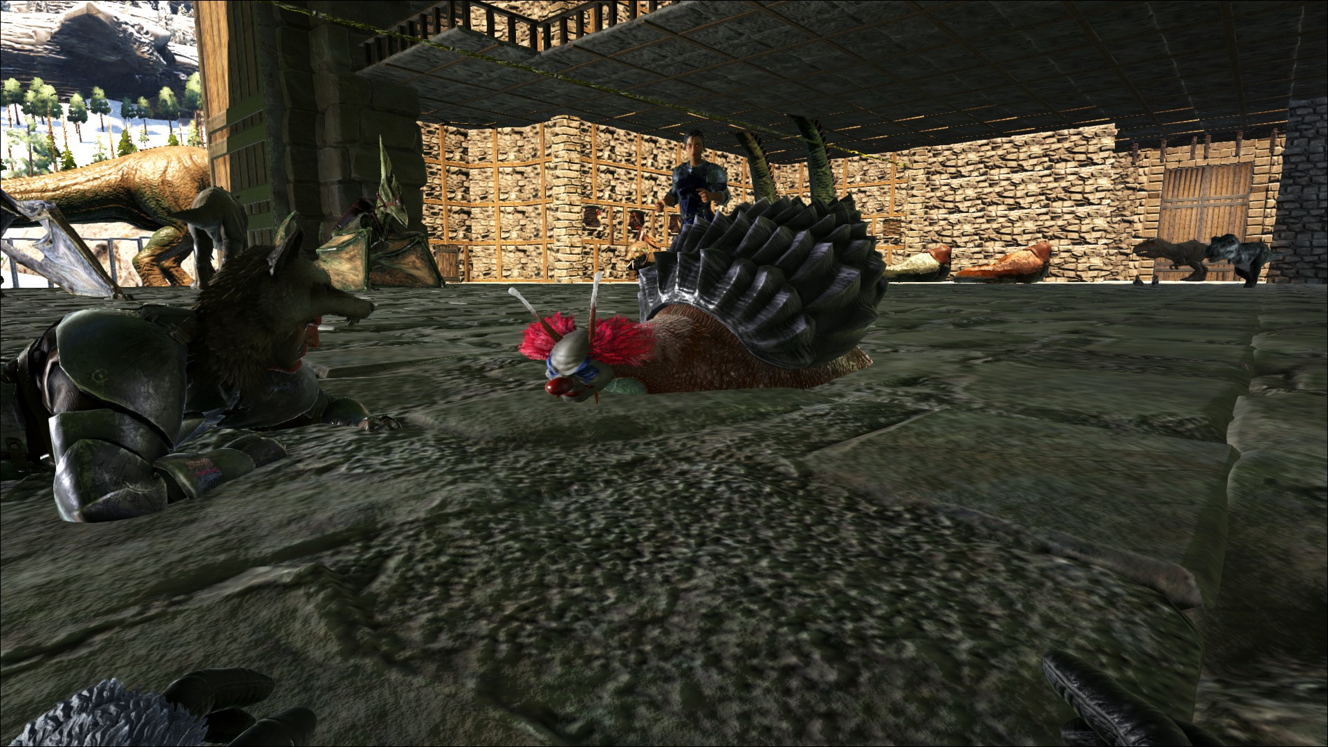 Die Base in der sich Wolf und Clown gute nacht sagen xD