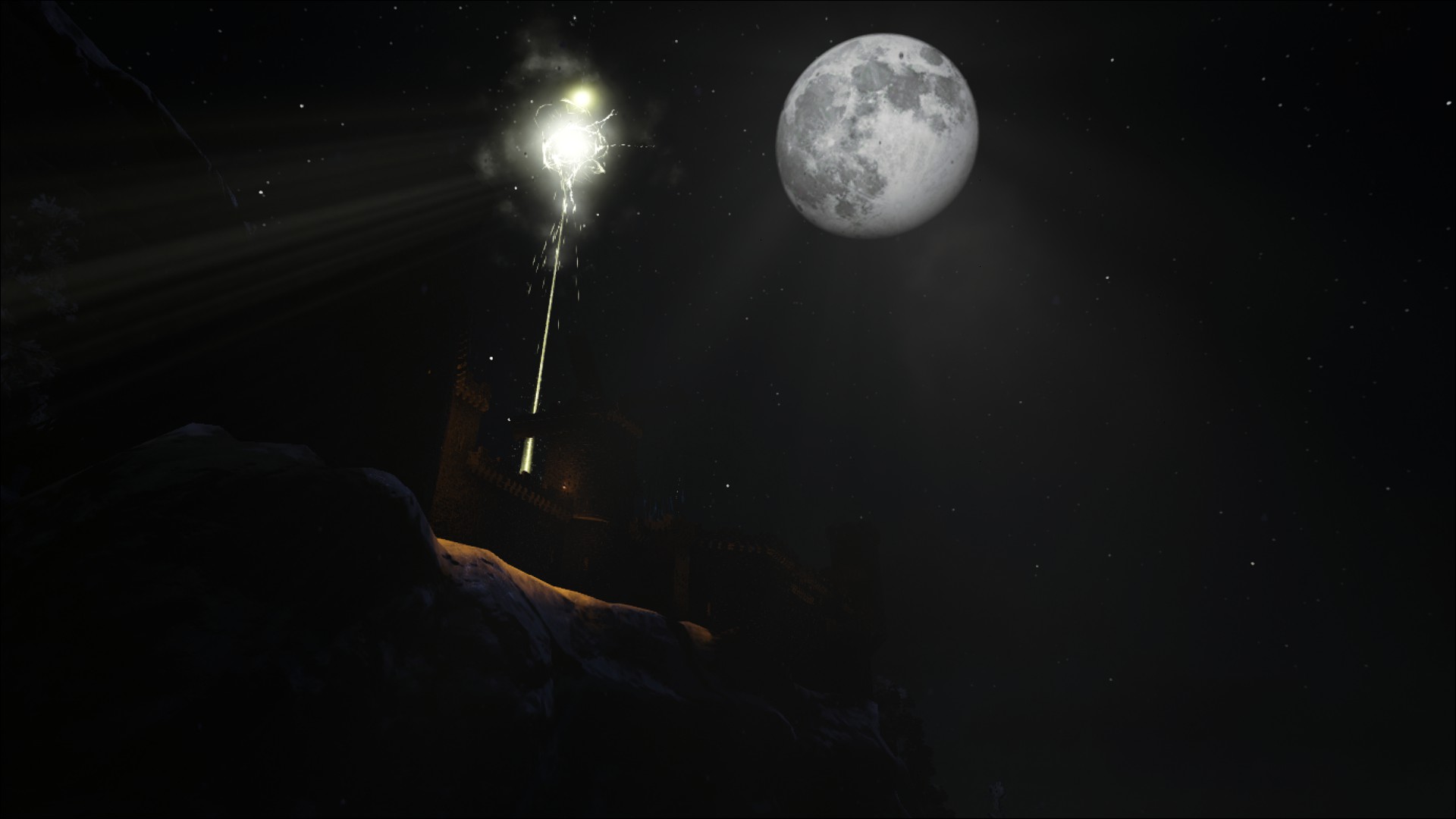 Base beim Vollmond