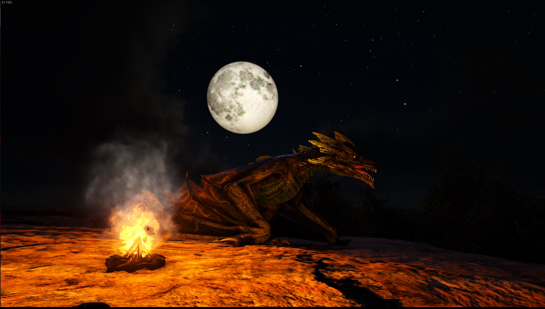 Drache bei Nacht