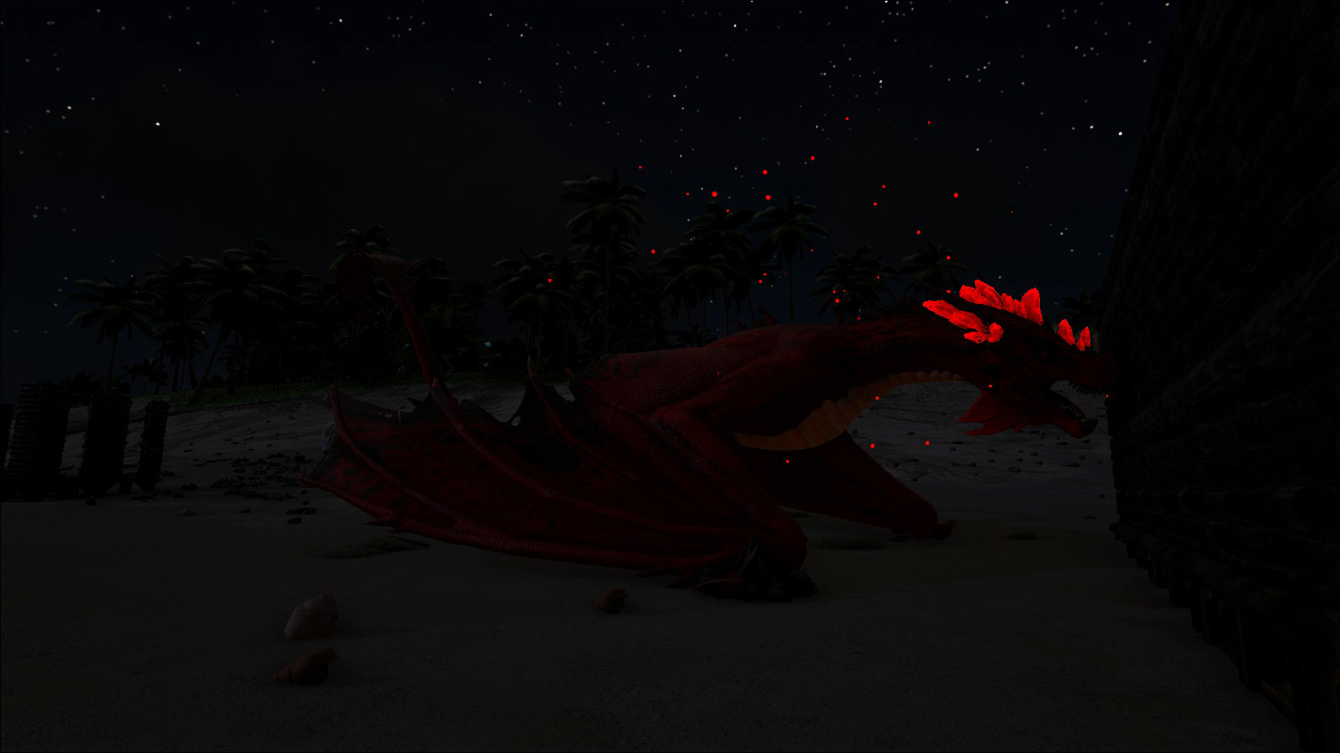 Blood Crystal Wyvern bei Nacht
