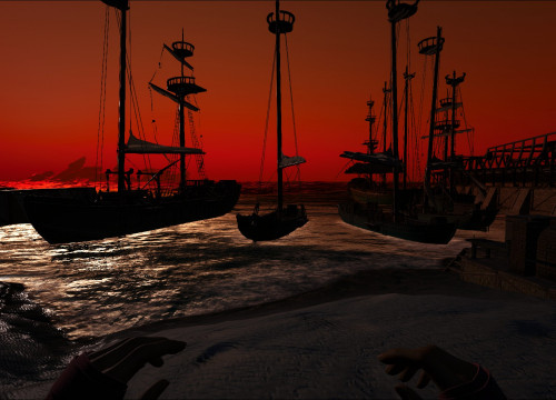 Sonnenuntergang mit Blick auf unseren Hafen