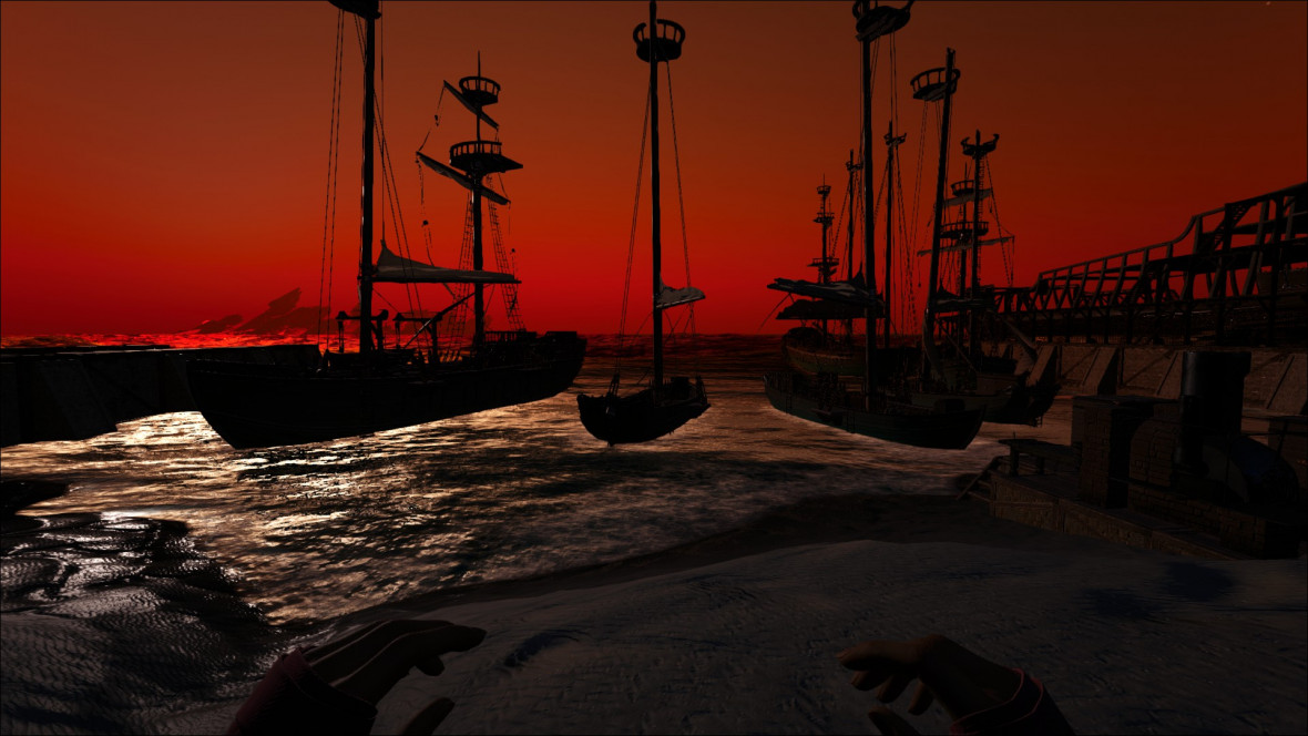 Sonnenuntergang mit Blick auf unseren Hafen