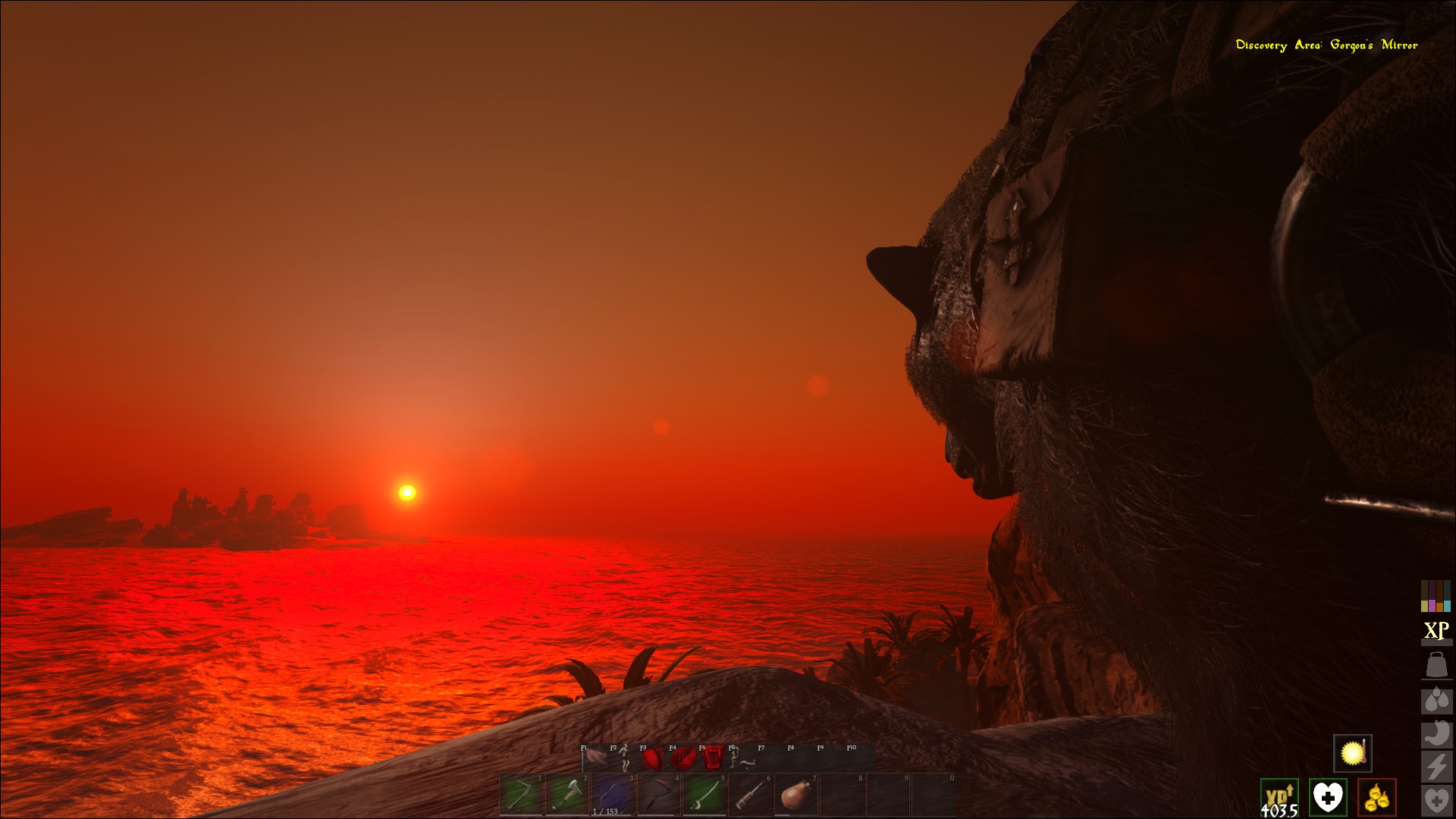 Sonnenuntergang über einer mystischen Insel