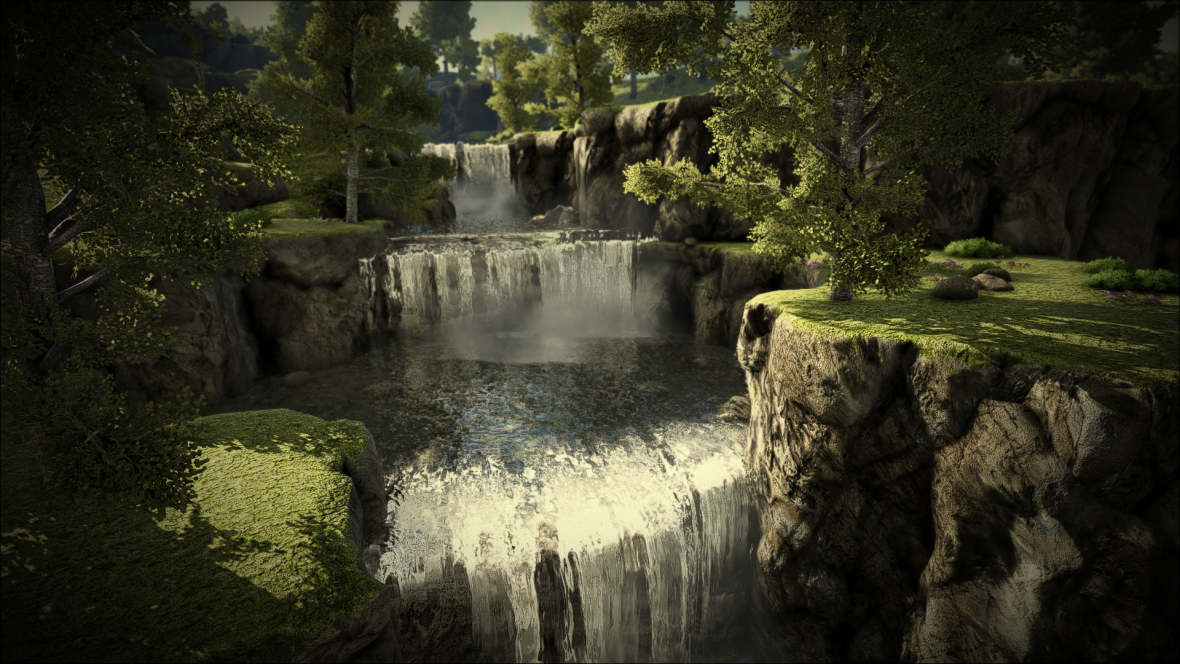 Wasserfälle im Grasland