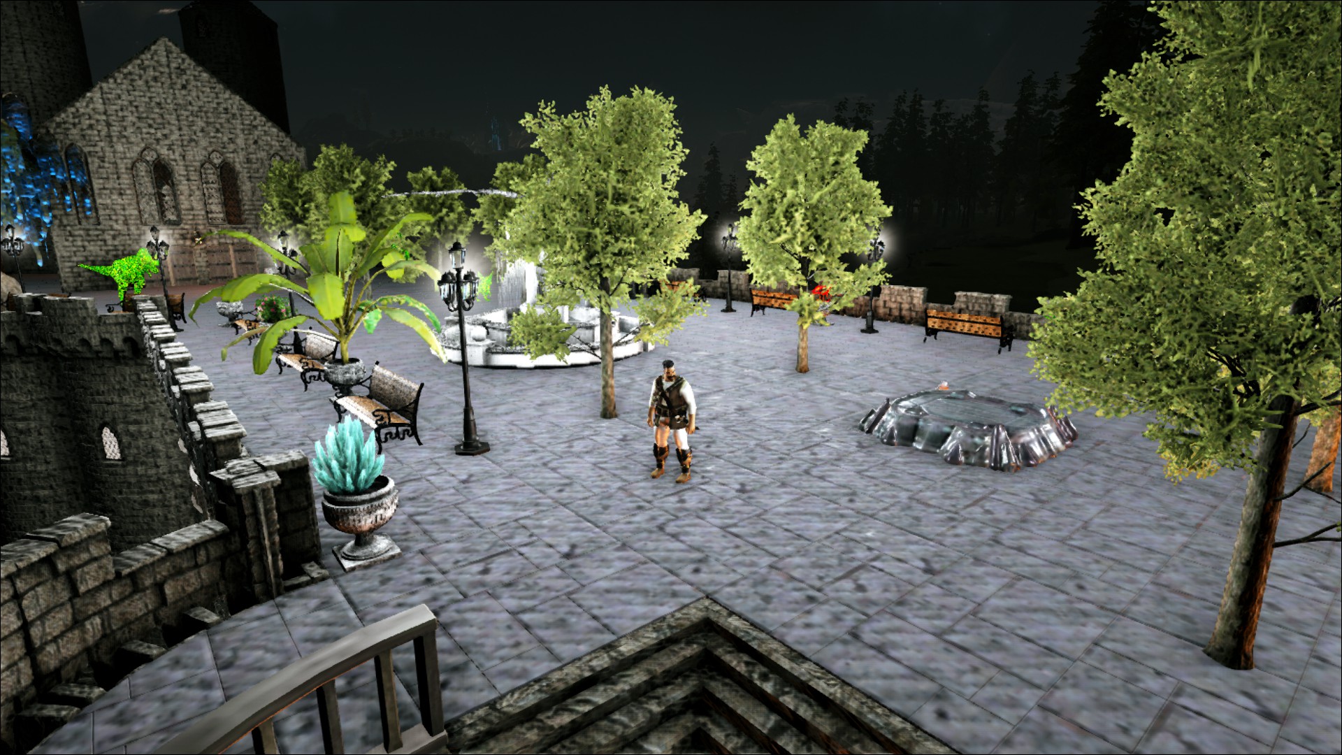 Terrasse auf Burg Wasserfall