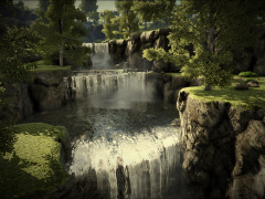 Wasserfälle im Grasland